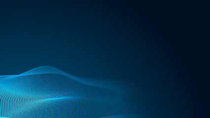 Abstract dot white blue wave gradient texture technology background.