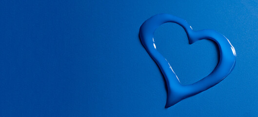 water drops in heart shape on a blue background