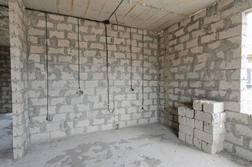 Construction of an individual residential building, a niche for installing a kitchen in the house