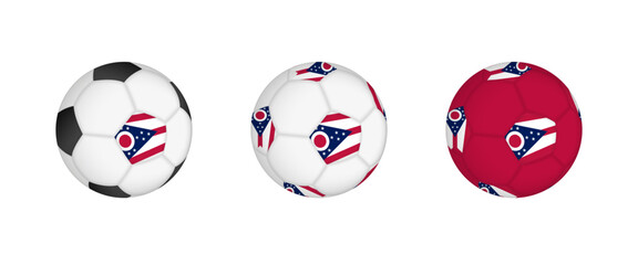 Collection football ball with the Ohio flag. 