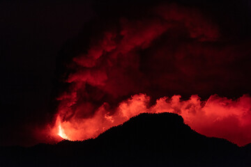 eruption of the volcano on the island of La Palma