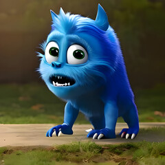 Blue cartoon monster - Artificial Intelligence