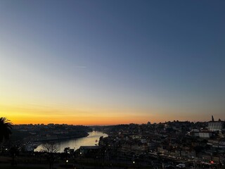 sunset over the city