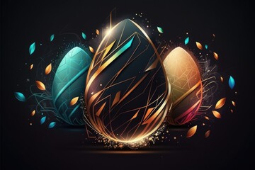 Happy easter background - generative ai