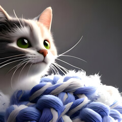 cat with green eyes artificial, intelligence