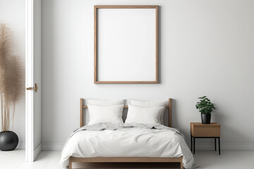 olden wodden picture frame mockup vertical frame - generative ai