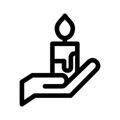 candle flame icon or logo isolated sign symbol vector illustration - high quality black style vector icons
