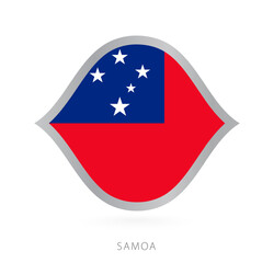 Samoa national team flag in style for international basketball competitions.