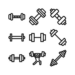 barbell icon or logo isolated sign symbol vector illustration - high quality black style vector icons
