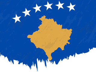 Grunge-style flag of Kosovo.