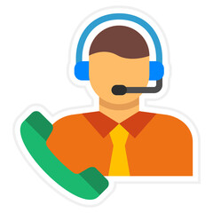 Customer Service Sticker Icon