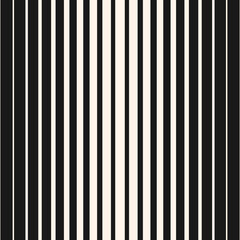 Halftone seamless pattern. Vector geometric half-tone background with straight thin and thick lines. Black and white striped texture. Gradient transition effect. Trendy graphic abstract geo design