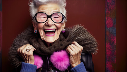 fashion editorial illustration, fictional AI character