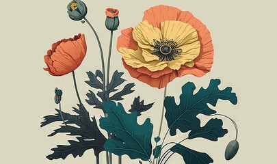  a bunch of flowers that are in a vase on a table.  generative ai