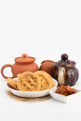 Namkeen Masala Mathri Also Called Matthi, Mathiya, Mathi, Farsi Poori, Farsan, Pharsaṇ Or Mathari Is Famous Tea Time Gluten Free Snacks Consumed Mostly During Festivals Like Diwali, Holi, Karwa Chauth
