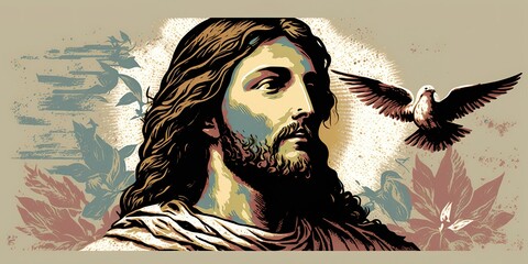 god religious spiritual illustration gospel grace blessed background faith art prayer christianity digital artwork easter
jesus christ god holy saint saviour disciple christian generative ai art
