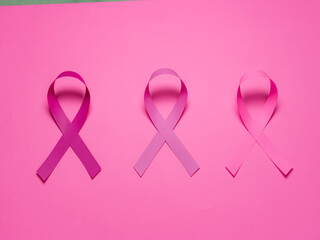 Ribbon photo of the pink october breast cancer prevention campaign