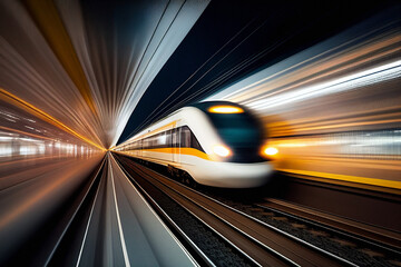 Bullet Train Motion Blur - Generative Ai
