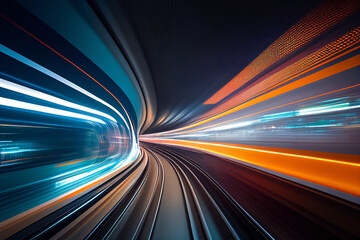 Subway Tunnel Motion Blur - Generative Ai