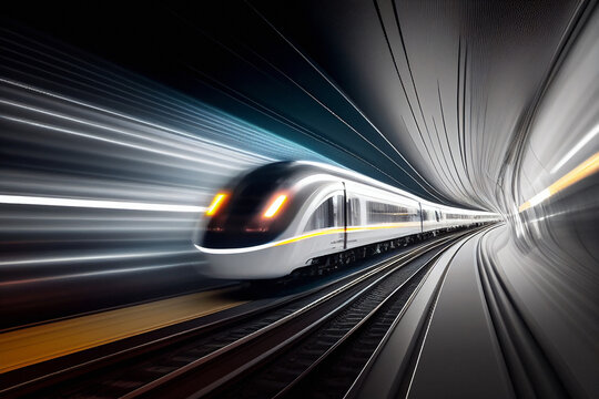 Bullet Train Motion Blur - Generative Ai