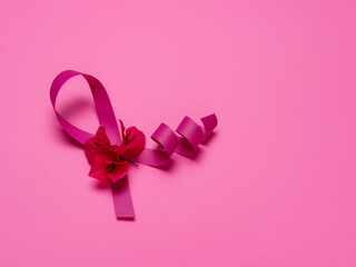 Ribbon photo of the pink october breast cancer prevention campaign