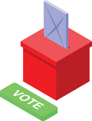 Ballot box icon isometric vector. Online vote. Voter idea