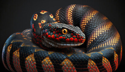 Fototapeta premium Schlangenkopf, ki generated