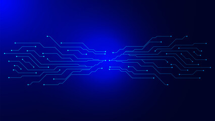 Electronic circuit board technology concept background. Abstract blue technology background template design.