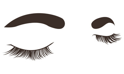 目元　眉毛　睫毛　エクステンション　つけまつげのベクターイラスト