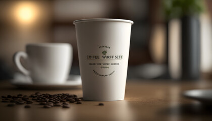 Fototapeta premium coffee cup and mug mockup for branding and branding application, design, illustration, generative ai