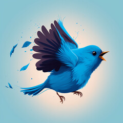 Fototapeta premium blue bird with heart
