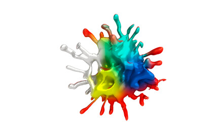 rainbow colored paint spray splash  background render 3d