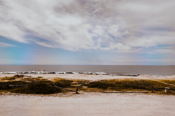 Punta Del Este, Uruguay - December 23, 2022: Shorelines and beach town facades in the region surrounding Punta Del Este in Uruguay