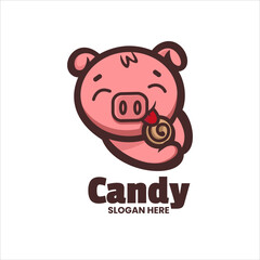 Candy Pig Logo Vector