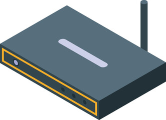 Movie wifi box icon isometric vector. Video smart. Console digital