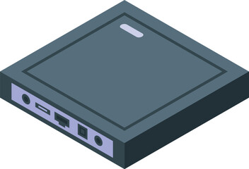 Media box icon isometric vector. Internet tv. Remote video