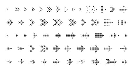 dot arrow vector set. points arrow collection of direction arrows. isolated icon. 