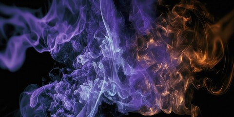 Colourful Smoke with Black Background