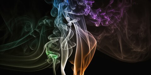 Colourful Smoke with Black Background