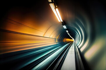 Driving Quickly At Night Through Tunnel Generative AI
