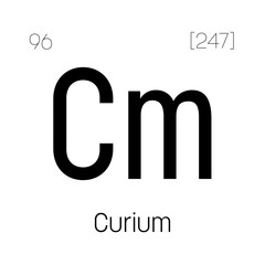 Copernicium, Cn, periodic table element with name, symbol, atomic number and weight. Synthetic element with very short half-life, created through nuclear reactions in a laboratory.