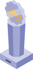 Crystal reward icon isometric vector. Winner star. Success win