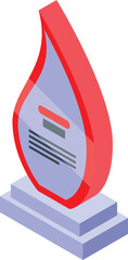 Fire trophy icon isometric vector. Reward win. Winner sport