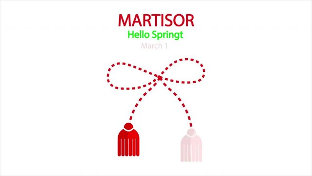Martisor talisman of spring, art video illustration.