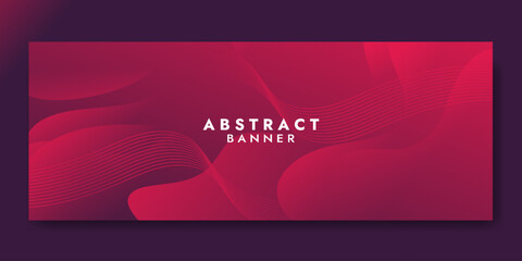 Abstract Red Fluid Banner Template. Modern  background design. gradient color. Dynamic Waves. Liquid shapes composition.  Fit for banners