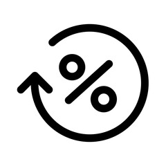 percentage, cash back icon, return money vector