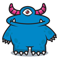 Cute Cartoon Monsters illustration. Flat vector