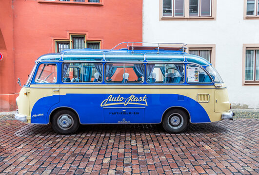 old vintage bus Setra S6 in Freiburg