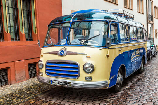old vintage bus Setra S6 in Freiburg