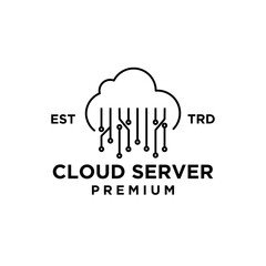 Cloud server logo icon design illustration template